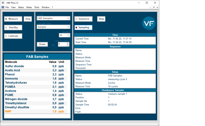 Screenshot Software V&F Plus