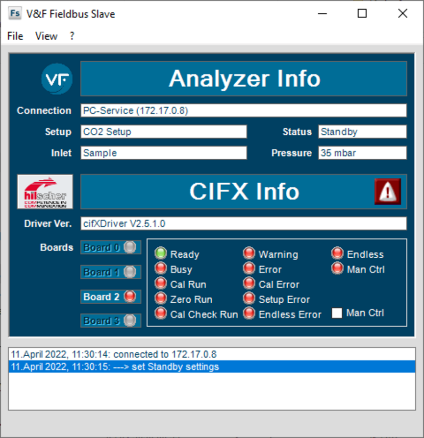 Screenshot Software V&F Fieldbus Slave